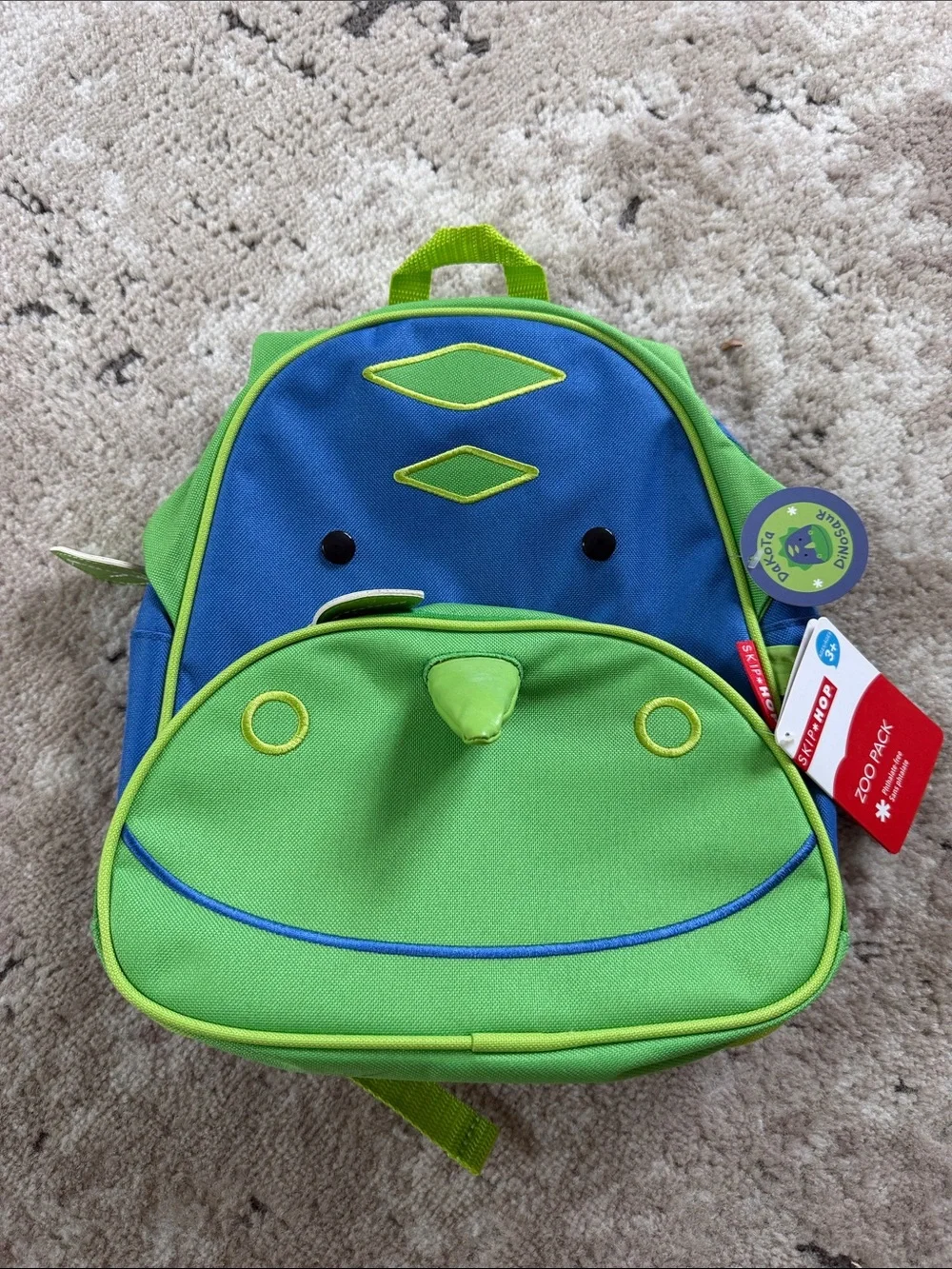 Skip Hop Green & Blue Dino Toddler Backpack
